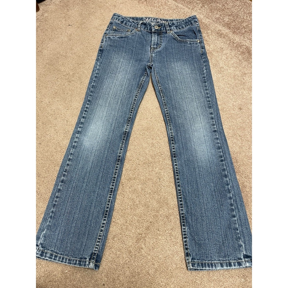 LEVI Strauss Jeans Girl's 12.5 Plus Stretch Denim Blue Straight Leg Adjustable
